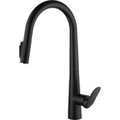 Смеситель для кухни Kroner Element 211569-3801 (черный матовый, с выдвижной лейкой и подключением питьевой воды), Цвет производителя: черный матовый, фото 4