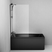 Шторка на борт ванни Am.Pm Gem W90UBS-080-140BT (80x140 см, прозоре скло, профіль чорний матовий), Колір виробника: прозоре скло, обробка чорна матова, фото , изображение 5