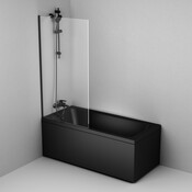 Шторка на борт ванни Am.Pm Gem W90UBS-080-140BT (80x140 см, прозоре скло, профіль чорний матовий), Колір виробника: прозоре скло, обробка чорна матова, фото , изображение 4