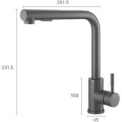 Смеситель для кухни Valeso P681 (SP000044379, черный, с выдвижной лейкой), Цвет производителя: черный, фото 3