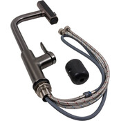 Смеситель для кухни Valeso PVD TH37 (SP000044386, черный глянцевый, c выдвижной каскадной лейкой), Цвет производителя: черный глянец, фото 3