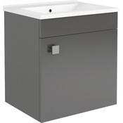 Тумба RJ Atlas с умывальником RJ Jenor RJFU005-10GR (RZJ510, 50 см, серая глянцевая, подвесная), Доступные размеры: 50 x 54, Цвет производителя: серый глянец, фото 