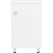 Тумба RJ Atlas с умывальником RJ Jenor RJFU005-13WH (RZJ510, 50 см, белая глянцевая, напольная), Доступные размеры: 50 x 75, Цвет производителя: белый глянец, фото 