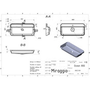 Умывальник Miraggio Ocean 800 Mirastone 8813825 (80x40 см, черный матовый с вкраплением), Доступные размеры: 80 x 40, Цвет производителя: черный матовый с вкраплением, Технология производства: Mirastone, фото 4