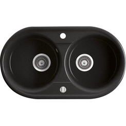 Мийка для кухні Ferro Bizzy Graphite DRG45/78B (78x45 см, графітова, з сифоном та клапаном-автоматом), фото 