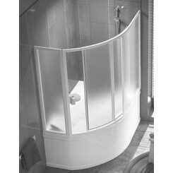 Шторка для ванны Ravak Rosa 4DASL10011 (160x134 см, стекло матовое, профиль белый), фото 