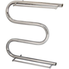 Водяна рушникосушарка Mario Змійка ∅30 1.1.3101.05.P (4820111350599, 530x600, хром/сатин/білий глянець/чорний матовий/золото/бронза, з полицею), фото 