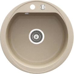 Мийка для кухні Ferro Bizzy Sand DRG52S (52x52 см, пісочна, з сифоном та клапаном-автоматом), фото 