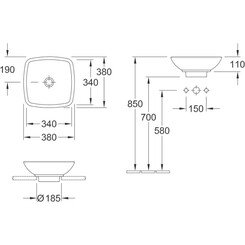 Раковина квадратна Villeroy & Boch Loop & Friends 51490001, фото 