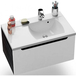 Тумба под умывальник Ravak Classic X000000245 (80 см, белая/оникс, подвесная, без раковины), фото 