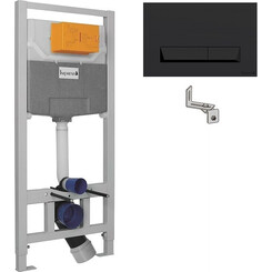 Комплект инсталляции 3 в 1 (клавиша черная) Imprese i8122B, фото 