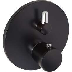 Внешняя часть термостатического смесителя для ванны Kludi Balance 528308775 (черная/хром), фото 