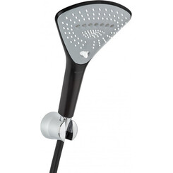 Лейка для душа Kludi Fizz 6775087-00 (черная/хром, трехрежимная, с шлангом и держателем), фото 