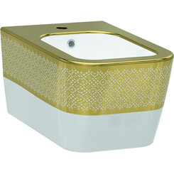 Біде підвісне Idevit Halley 3206-2605-1101 (білий/декор золото), фото 