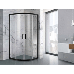 Душова кабіна без піддону 90x90 Asignatura Velvet 19020802 (профіль чорний матовий, скло прозоре), фото 