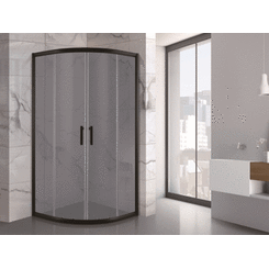 Душевая кабина без поддона 90x90 Asignatura Velvet 19320802 (профиль черный матовый, стекло серое), фото 