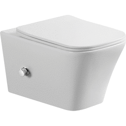 Безободковый подвесной унитаз Asignatura Simple Line Rimless 37872805 (с сиденьем, функцией биде и смесителем), фото 