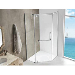 Душова кабіна без піддону 90x90 Asignatura Turia 39020409 (профіль сатин, скло прозоре), фото 