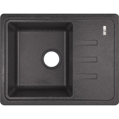 Кухонна мийка Lidz 620x435/200 BLA-03 (LIDZBLA03620435200, штучний камінь, 61x43 см, чорна), Колір виробника: чорний, фото 