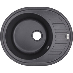 Кухонная мойка Lidz 620x500/200 BLA-03 (LIDZBLA03620500200, искусственный камень, 61x49 см, черная), Цвет производителя: черный, фото 