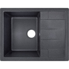 Кухонна мийка Lidz 650x500/200 BLA-03 (LIDZBLA03650500200, штучний камінь, 65x49 см, чорна), Колір виробника: чорний, фото 