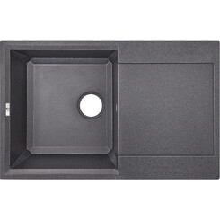 Кухонна мийка Lidz 790x495/230 BLA-03 (LIDZBLA03790495230, штучний камінь, 79x50 см, чорна), Колір виробника: чорний, фото 