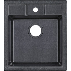Кухонная мойка Lidz 460x515/200 BLA-03 (LIDZBLA03460515200, искусственный камень, 45x51 см, черная), фото 
