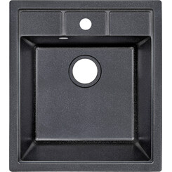 Кухонна мийка Lidz 460x515/200 BLM-14 (LIDZBLM14460515200, штучний камінь, 45x51 см, чорний металік), фото 