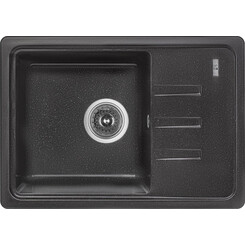 Кухонна мийка Lidz 620x435/200 BLM-14 (LIDZBLM14620435200, штучний камінь, 61x43 см, чорна), Колір виробника: чорний матовий, фото 