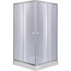 Душевая кабина 90x90 см Lidz Wawel SC90x90.SAT.LOW.GR с поддоном Mazur ST90x90x16 (LWASC9090SATLOWGR2SET, профиль сатин, стекло тонированное), фото 