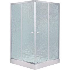 Душевая кабина 90x90 см Lidz Wawel SC90x90.SAT.LOW.FR с поддоном Mazur ST90x90x16 (LWASC9090SATLOWFR2SET, профиль сатин, стекло матовое), фото 