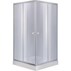 Душевая кабина 80x80 см Lidz Wawel SC80x80.SAT.LOW.GR с поддоном Mazur ST80x80x16 (LWASC8080SATLOWGR2SET, профиль сатин, стекло тонированное), фото 