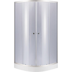 Душевая кабина 90x90 см Lidz Latwa SC90x90.SAT.LOW.GR с поддоном Kupala ST90x90x16 (профиль сатин, стекло тонированное), фото 