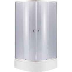 Душевая кабина 90x90 см Lidz Latwa SC90x90.SAT.MID.GR с поддоном Kupala ST90x90x26 и панелью Kupala TP90x90x23 (профиль сатин, стекло тонированное), фото 