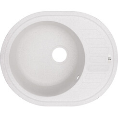 Кухонная мойка Lidz 620x500/200 WHI-01 (LIDZWHI01615500200, искусственный камень, 61x49 см, белая), Цвет производителя: белый, фото 