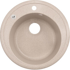 Кухонна мийка Lidz D510/200 MAR-07 (LIDZMAR07D510200, штучний камінь, 50 см, пісочна), Колір виробника: пісочний, фото 