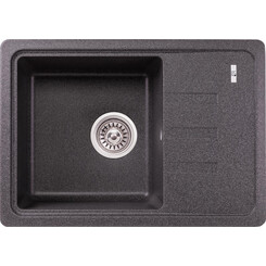 Кухонна мийка Lidz 620x435/200 GRF-13 (LIDZGRF13620435200, штучний камінь, 61x43 см, графіт), Колір виробника: графіт, фото 