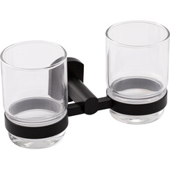 Стакан двойной настенный Qtap Liberty BLM 1155 (QTLIBBLM1155, черный), фото 