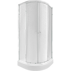 Душевая кабина 80x80 см Lidz Presto CRM1088AP5 с поддоном Robin 308812C (PRECRM1088AP5SET, профиль хром, стекло матовое, с сифоном), фото 