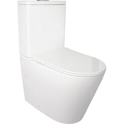 Безободковый унитаз-компакт Qtap Stork QT15222178W (с сиденьем), фото 