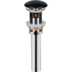 Донный клапан с переливом Qtap PU03O (QT066PU03OMB, черный), фото 