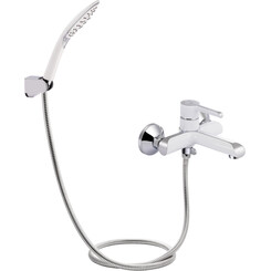 Смеситель для ванны Qtap Grand WCR 006 (белый/хром, с лейкой и шлангом), фото 