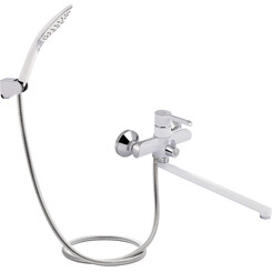 Смеситель для ванны Qtap Grand WCR 005 (белый/хром, с лейкой и шлангом), фото 