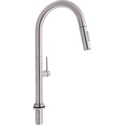 Смеситель для кухни с выдвижным изливом Qtap Lenicka 9138103UN (нерж), фото 