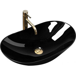 Раковина Rea Royal 60 Black REA-U0445 (60.5x36 см, чорна, чаша), Доступні розміри: 60 x 36, Колір виробника: чорний глянець, фото 