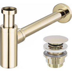 Сифон для раковини з донним клапаном Rea REA-A5692 (Clik-Clak, золотий), фото 