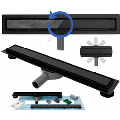 Трап для душу Rea Neo Pro REA-G8905 (600 мм, чорний матовий), фото 