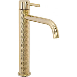 Високий змішувач для умивальника Rea Lungo REA-B8821 (золотий), Колір виробника: золото візерунком, фото 