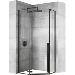 Душевая кабина Rea Diamond 90x90 Black Mat REA-K5622 (90x90 см, стекло прозрачное, профиль черный матовый), фото 