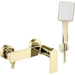 Змішувач для душу Rea Storm REA-B9984 (золотий, з лійкою та шлангом), фото 